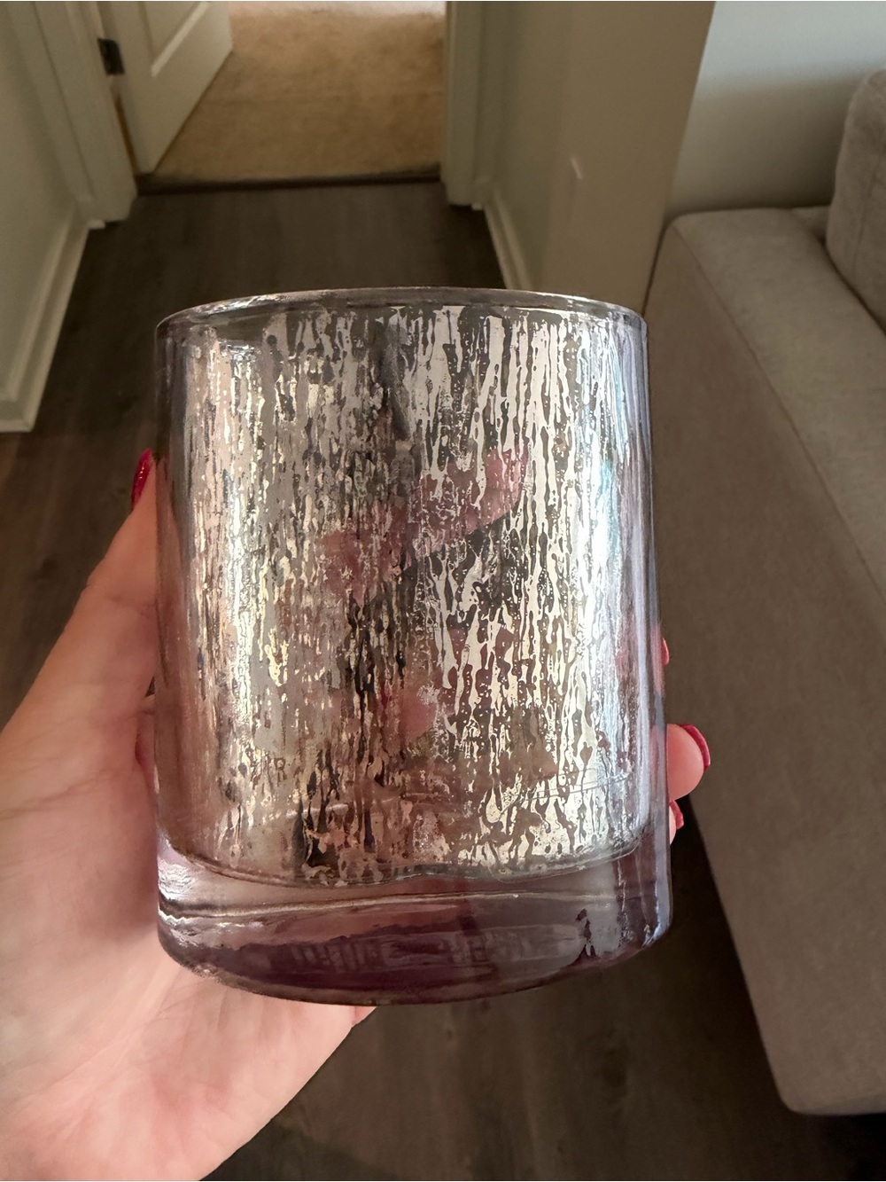 Crackled Glass Toothbrush Holder
